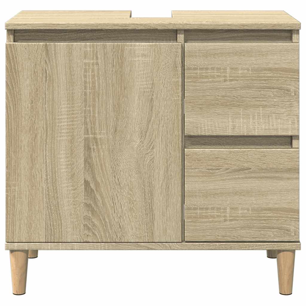vidaXL Badschrank Sonoma-Eiche 65x33x60 cm Holzwerkstoff
