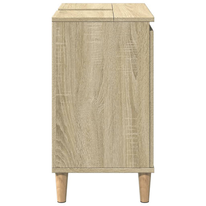 vidaXL Waschbeckenunterschrank Sonoma-Eiche 58x33x60 cm Holzwerkstoff