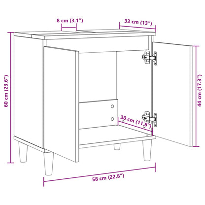vidaXL Waschbeckenunterschrank Sonoma-Eiche 58x33x60 cm Holzwerkstoff