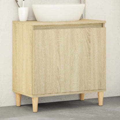 vidaXL Waschbeckenunterschrank Sonoma-Eiche 58x33x60 cm Holzwerkstoff