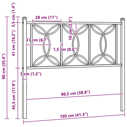 vidaXL Ersatz-Kopfteil Metall Schwarz 100 cm