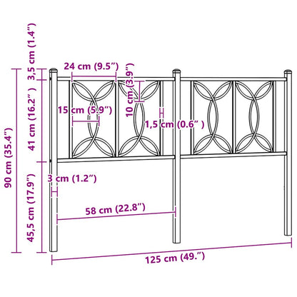 vidaXL Ersatz-Kopfteil Metall Schwarz 107 cm