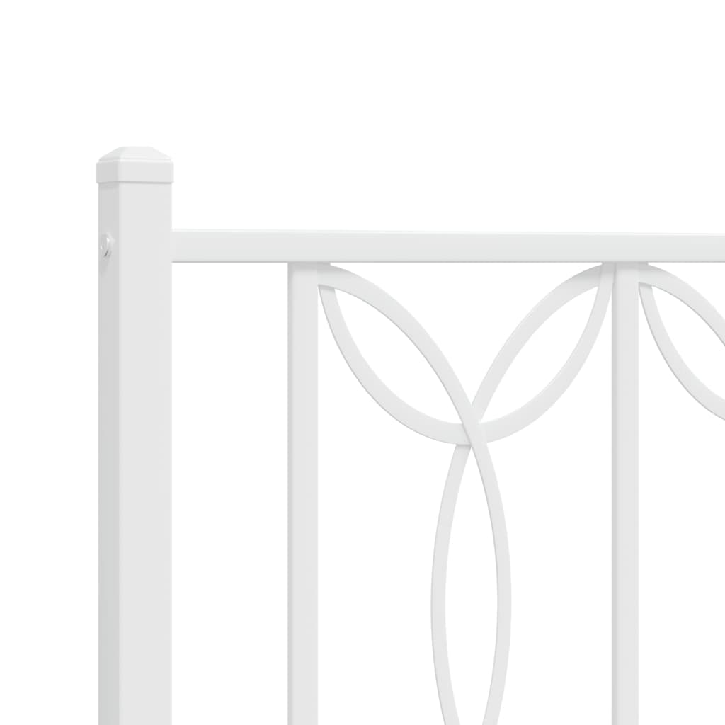 vidaXL Lit en métal sans matelas avec tête de lit Blanc 75x190 cm