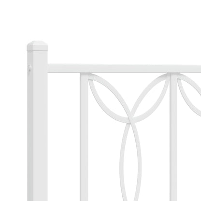 vidaXL Lit en métal sans matelas avec tête de lit Blanc 75x190 cm