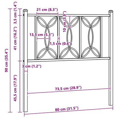 vidaXL Ersatz-Kopfteil Metall Weiß 75 cm