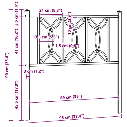 vidaXL Ersatz-Kopfteil Metall Weiß 90 cm