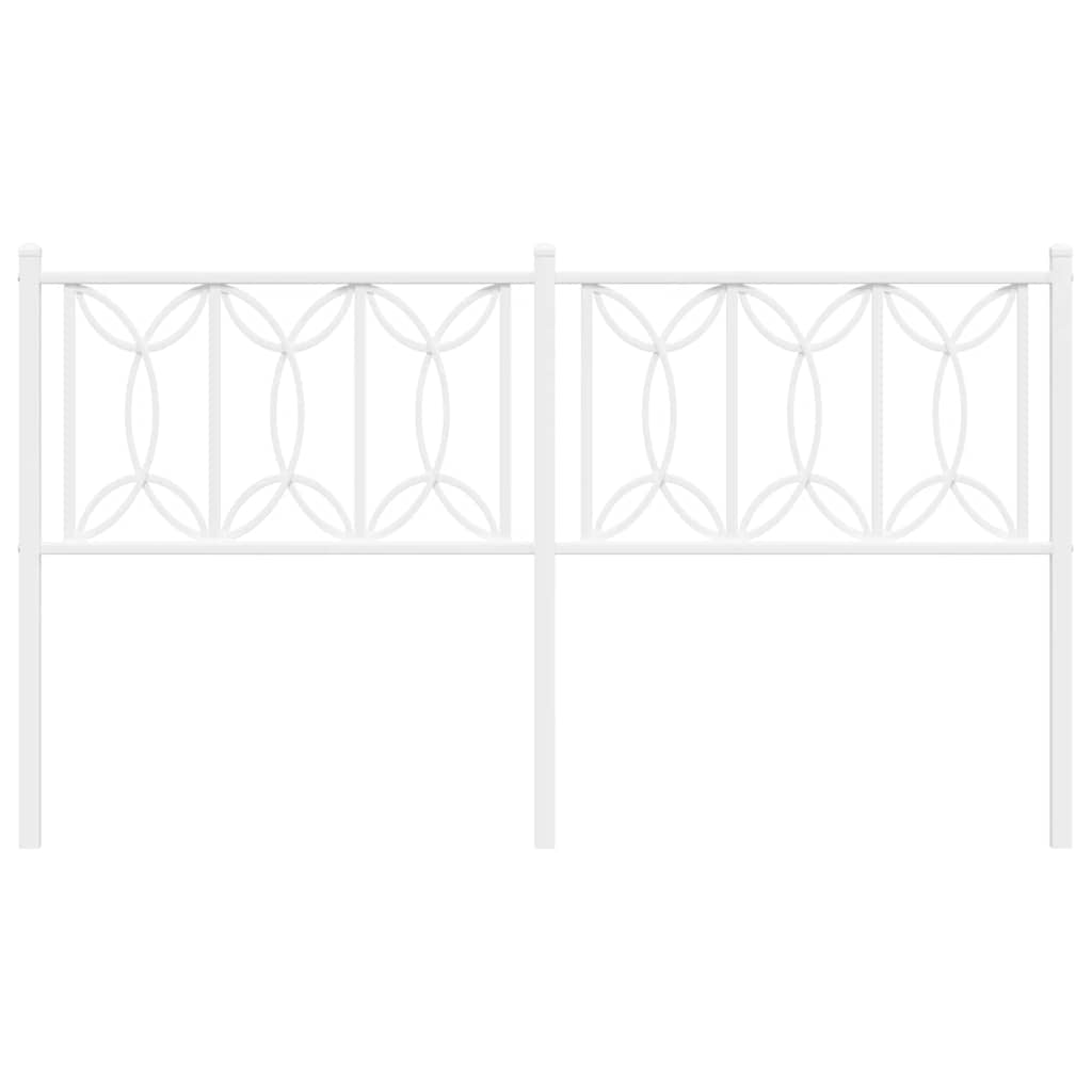 vidaXL Kopfteil Metall Weiß 160 cm