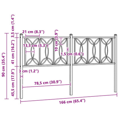 Ersatz-Kopfteil Metall Weiß 160 cm