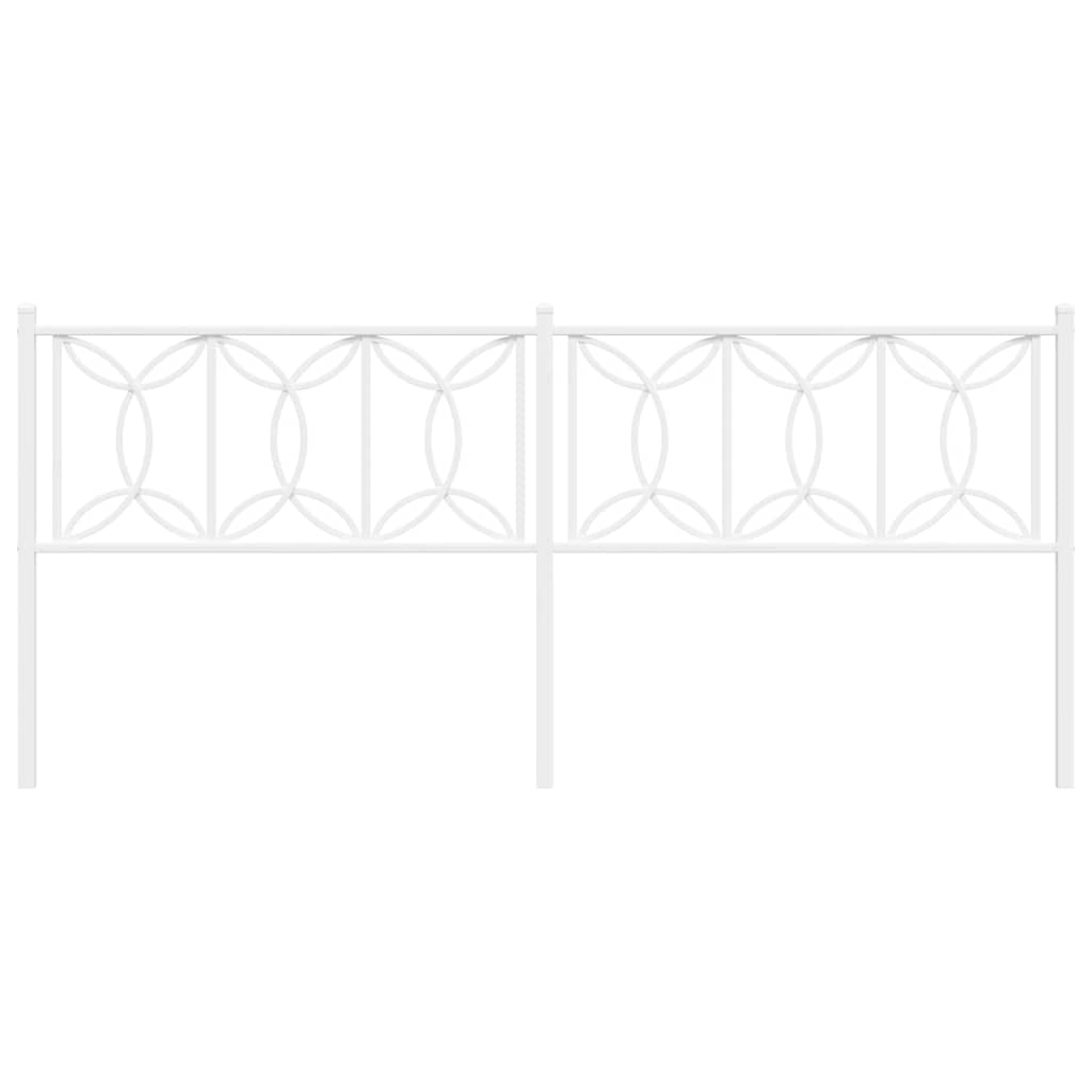 vidaXL Tête de lit de rechange en métal blanc 193 cm