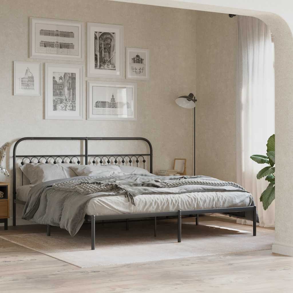 vidaXL Ersatz-Kopfteil Metall Schwarz 180 cm