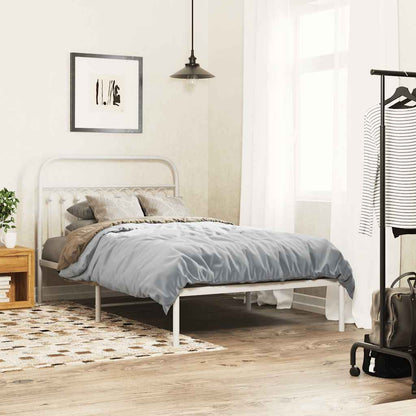 vidaXL Ersatz-Kopfteil Metall Weiß 107 cm
