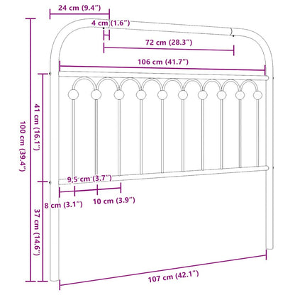 vidaXL Ersatz-Kopfteil Metall Weiß 107 cm