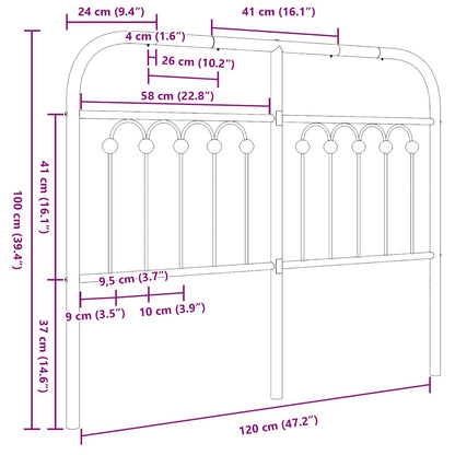 vidaXL Ersatz-Kopfteil Metall Weiß 120 cm
