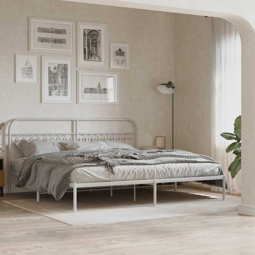 vidaXL Ersatz-Kopfteil Metall Weiß 193 cm