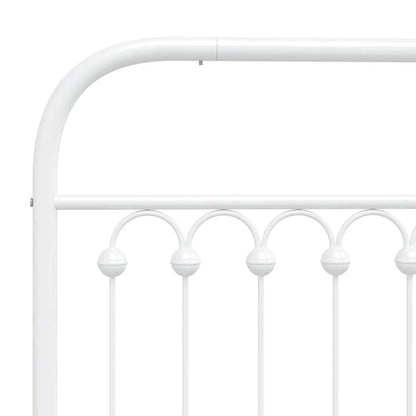 vidaXL Ersatz-Kopfteil Metall Weiß 193 cm