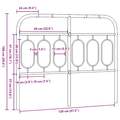 vidaXL Ersatz-Kopfteil Metall Schwarz 120 cm