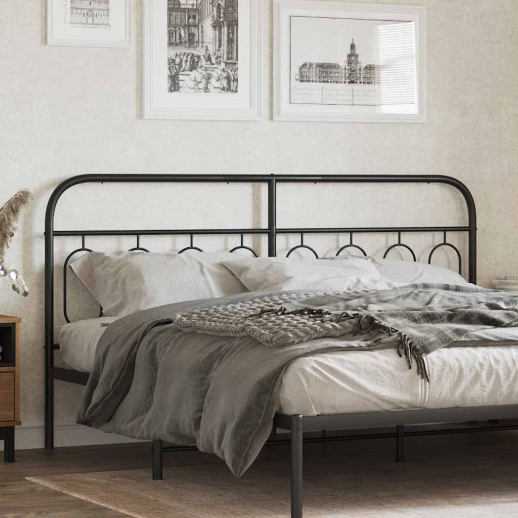 vidaXL Ersatz-Kopfteil Metall Schwarz 183 cm