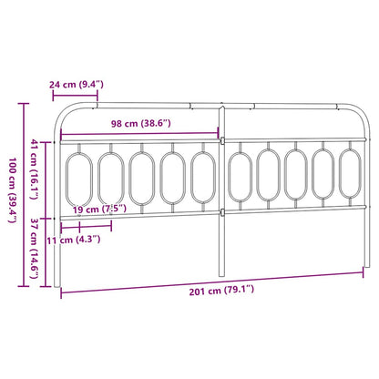 vidaXL Ersatz-Kopfteil Metall Schwarz 200 cm