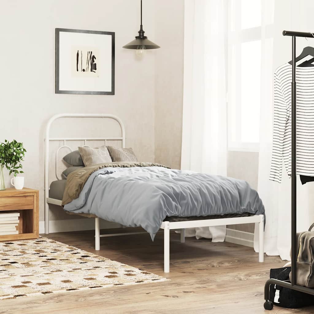 vidaXL Ersatz-Kopfteil Metall Weiß 75 cm