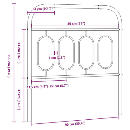 vidaXL Ersatz-Kopfteil Metall Weiß 90 cm