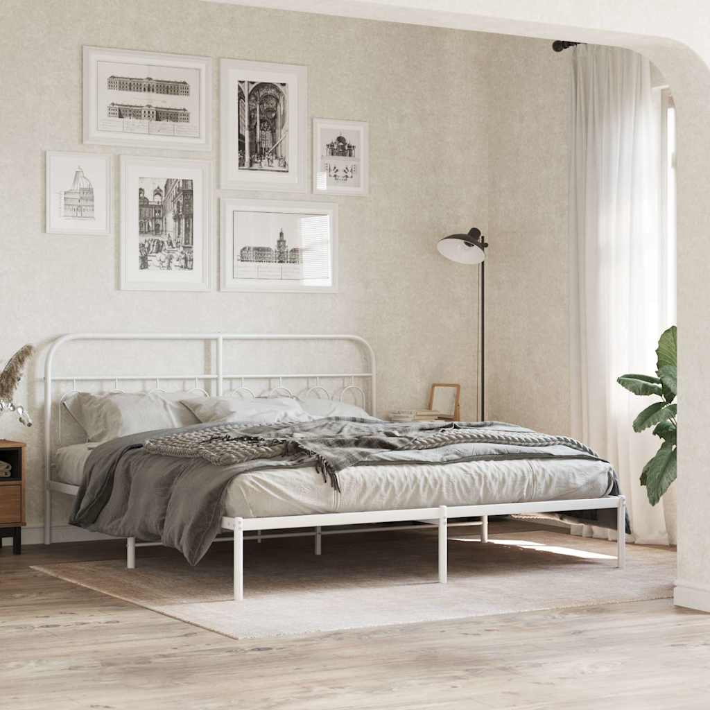 vidaXL Ersatz-Kopfteil Metall Weiß 193 cm