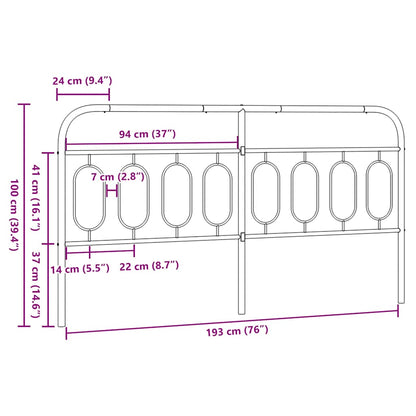 vidaXL Ersatz-Kopfteil Metall Weiß 193 cm