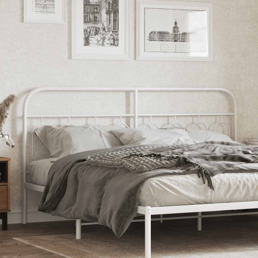 vidaXL Ersatz-Kopfteil Metall Weiß 193 cm