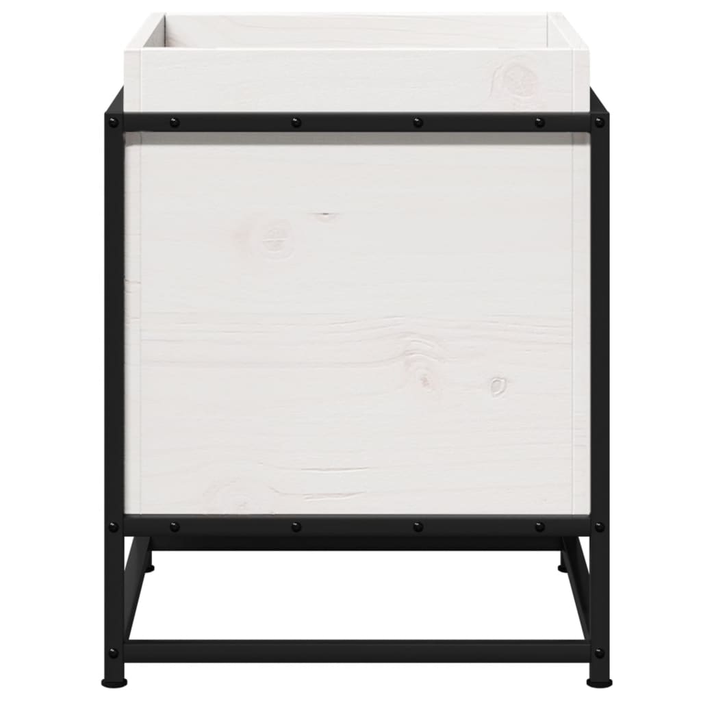 vidaXL Jardinière Blanc 40x40x50 cm Bois de pin massif