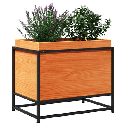 vidaXL Jardinière Bois de pin massif marron ciré 60x40x50 cm