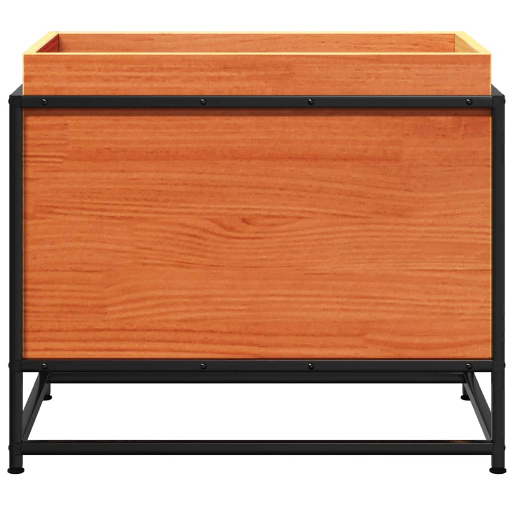 vidaXL Jardinière Bois de pin massif marron ciré 60x40x50 cm
