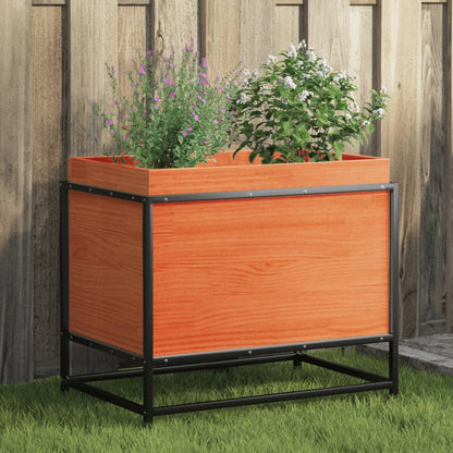 vidaXL Jardinière Bois de pin massif marron ciré 60x40x50 cm