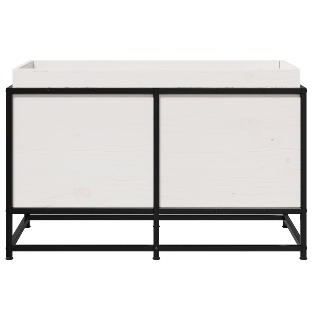 vidaXL Pflanzkübel Weiß 80x40x50 cm Massivholz Kiefer