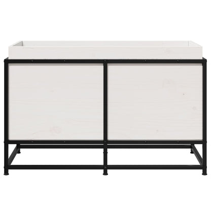vidaXL Pflanzkübel Weiß 80x40x50 cm Massivholz Kiefer