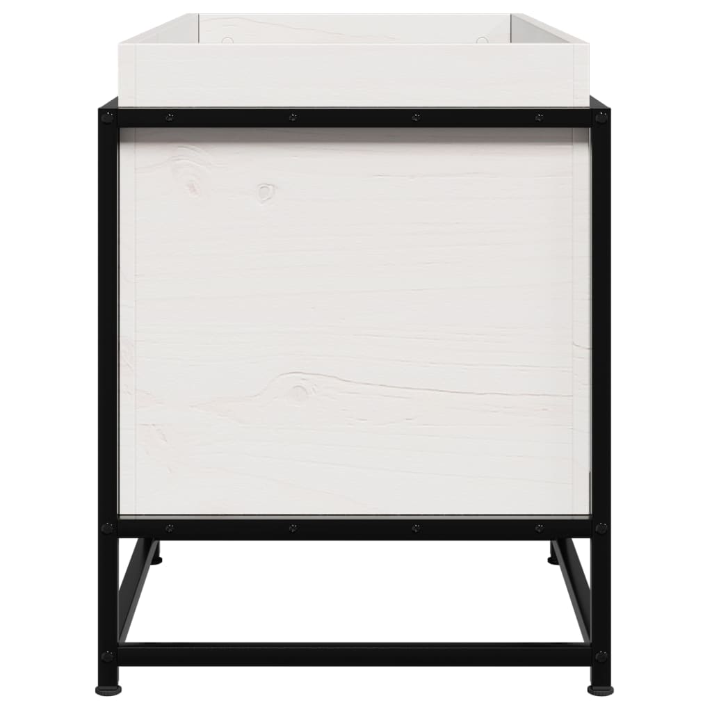 vidaXL Pflanzkübel Weiß 80x40x50 cm Massivholz Kiefer