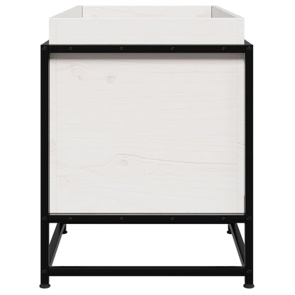 vidaXL Pflanzkübel Weiß 80x40x50 cm Massivholz Kiefer
