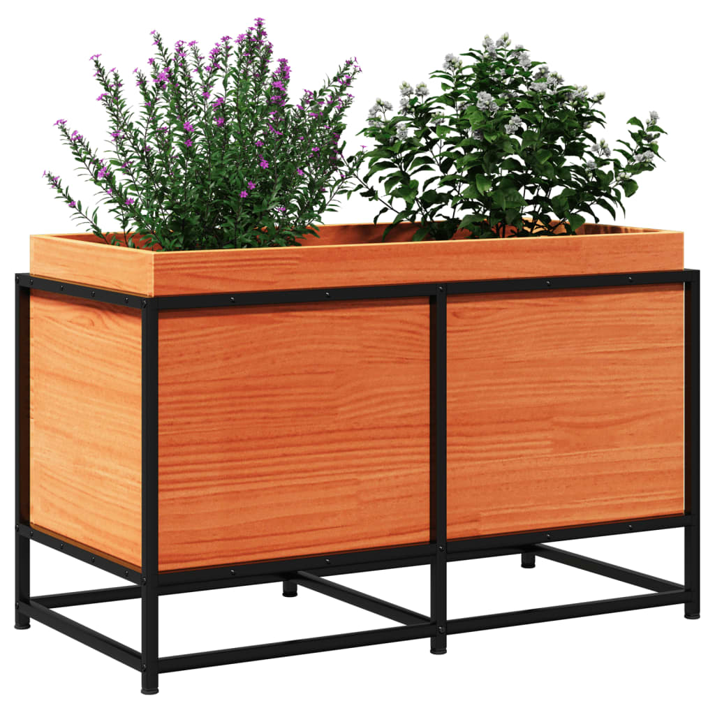vidaXL Pflanzkübel Wachsbraun 80x40x50 cm Massivholz Kiefer