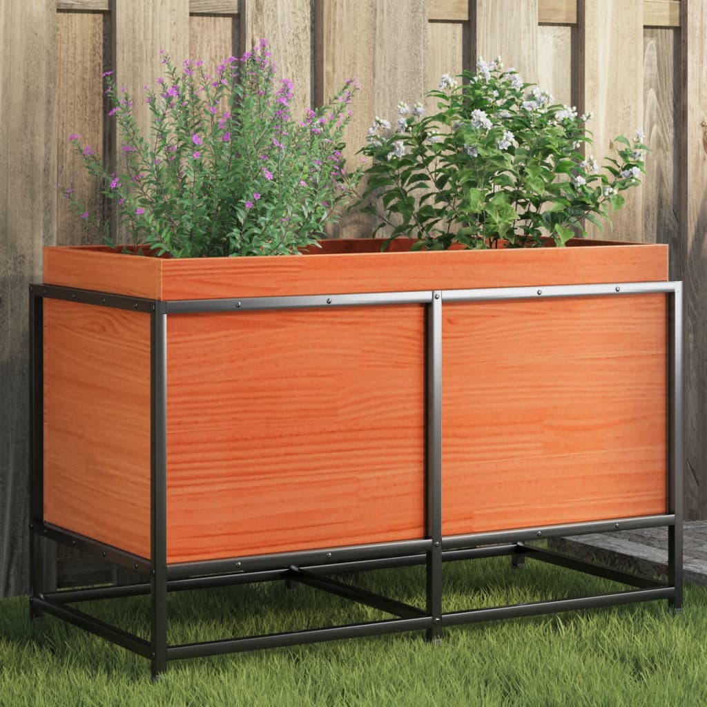 vidaXL Pflanzkübel Wachsbraun 80x40x50 cm Massivholz Kiefer