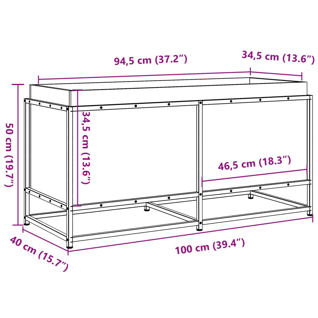 vidaXL Jardinière 100x40x50 cm en pin massif