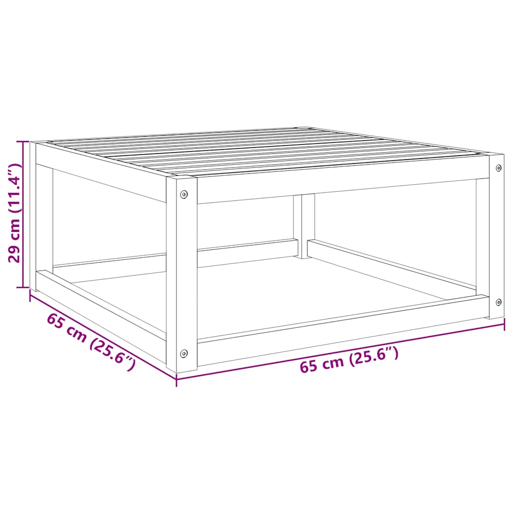 vidaXL Table de jardin 65x65x29 cm Bois d'acacia massif