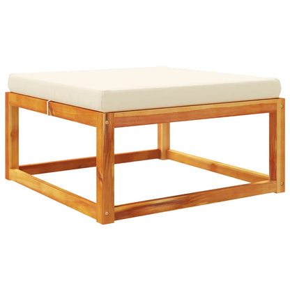 vidaXL Pouf de jardin avec coussin 65x65x29 cm Bois d'acacia massif