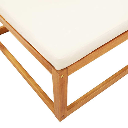 vidaXL Pouf de jardin avec coussin 65x65x29 cm Bois d'acacia massif