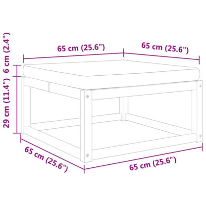 vidaXL Pouf de jardin avec coussin 65x65x29 cm Bois d'acacia massif