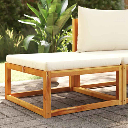 vidaXL Pouf de jardin avec coussin 65x65x29 cm Bois d'acacia massif