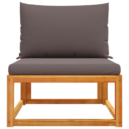 vidaXL Gartensofa ohne Armlehnen mit Kissen Holz Akazie & Seil