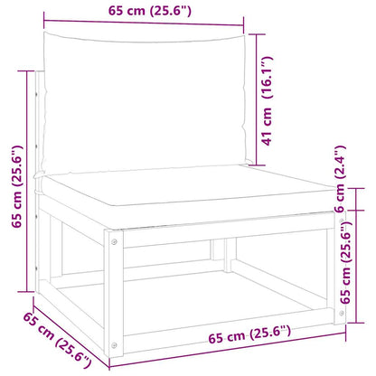 vidaXL Gartensofa ohne Armlehnen mit Kissen Holz Akazie & Seil