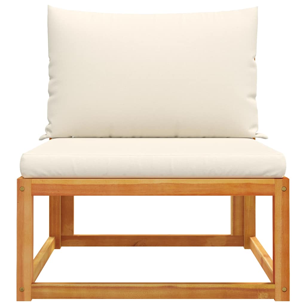 vidaXL Gartensofa ohne Armlehnen mit Kissen Holz Akazie & Seil