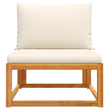 vidaXL Gartensofa ohne Armlehnen mit Kissen Holz Akazie & Seil