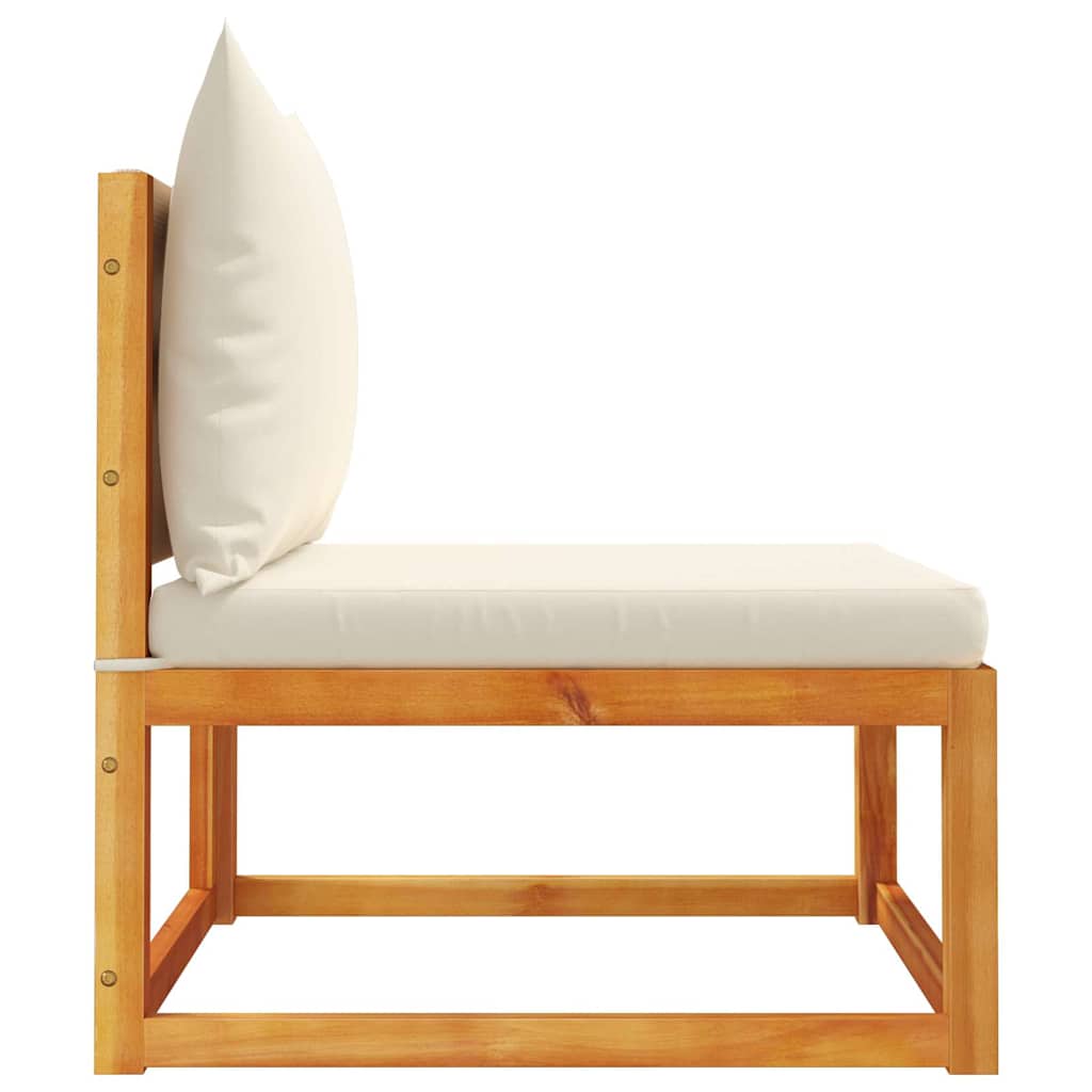 vidaXL Gartensofa ohne Armlehnen mit Kissen Holz Akazie & Seil
