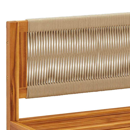 vidaXL Gartensofa ohne Armlehnen mit Kissen Holz Akazie & Seil