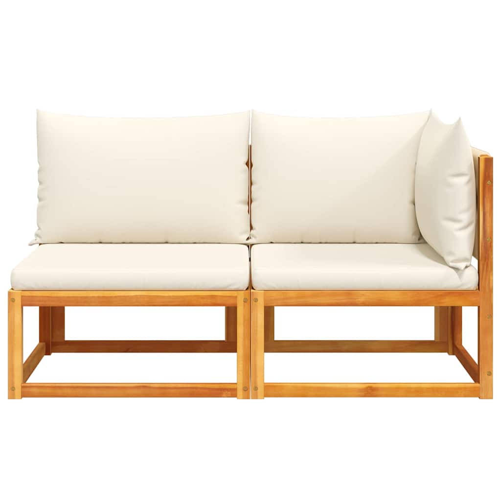 vidaXL Gartensofa mit Kissen 2-Sitzer Holz Akazie & Seil